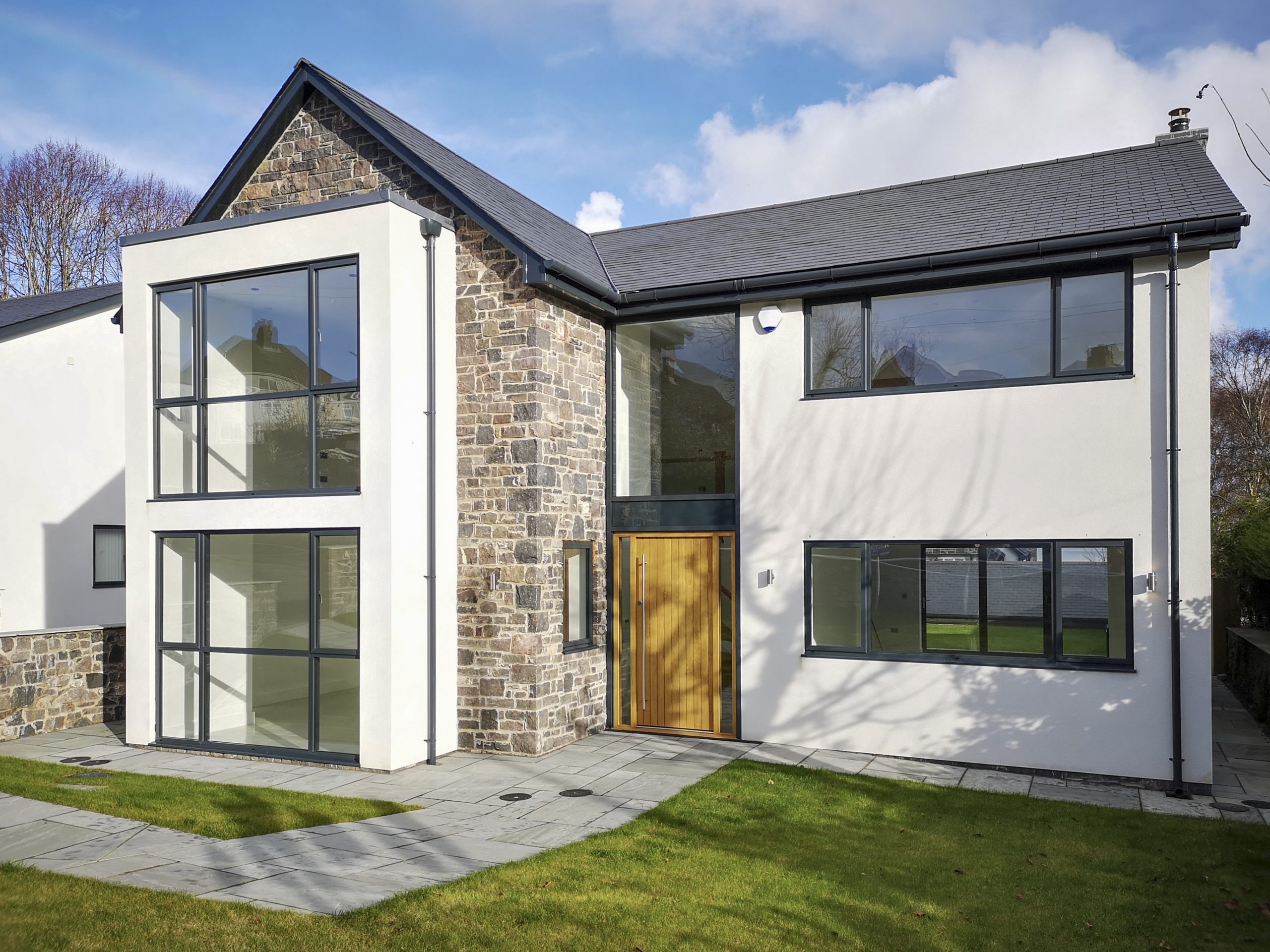 Swansea,,Uk:,November,19,,2020:,Bespoke,Luxury,Detached,House,On Swansea, UK: November 19, 2020: Bespoke luxury detached house on a new build residential development.